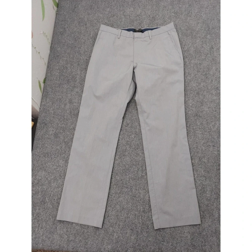 Lot of 3 BANANA REPUBLIC Pants Men 36x34 Blue Gray Tailored Slim Non Iron Modern